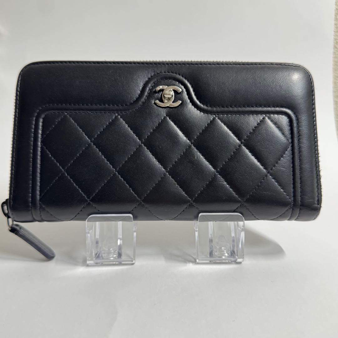 CHANEL シャネル 長財布 マトラッセ ターンロック ラウンドファスナー