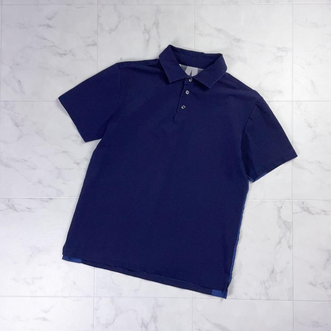 tfw49 半袖ポロシャツ ゴルフウェア ネイビー 襟迷彩 メンズ*MD1406