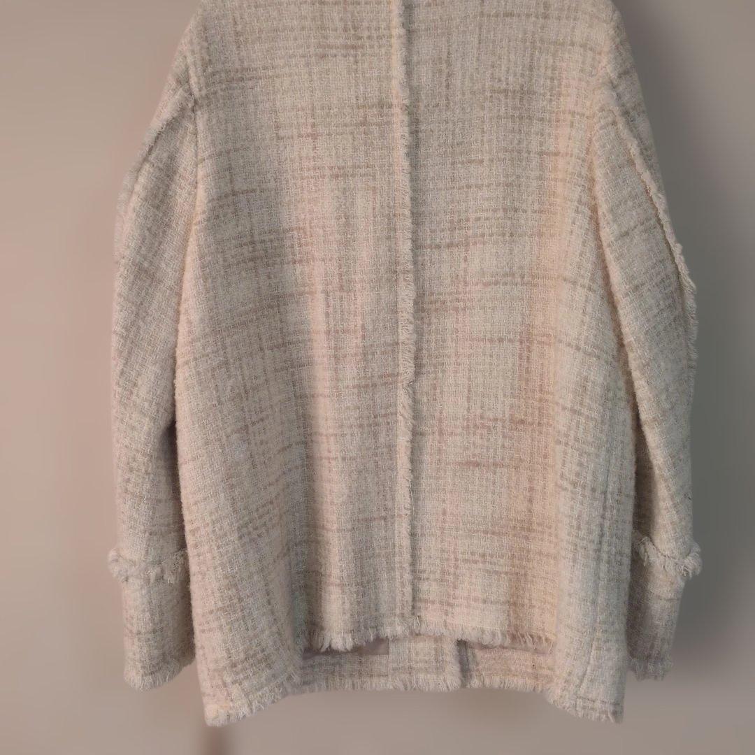 クラネ　ノーカラーツィードジャケット