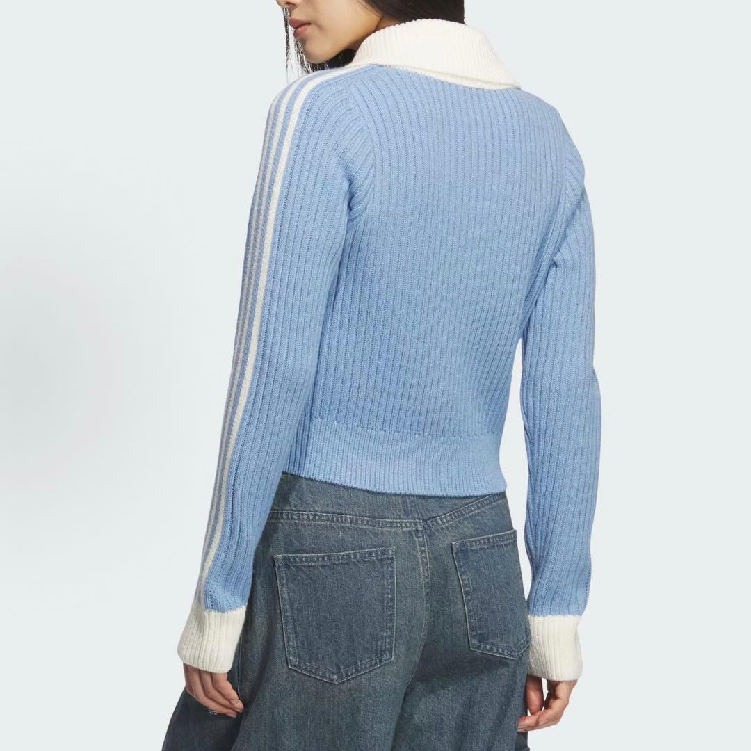 海外限定XL Adidasジップアップ ニットジャケット KF0719