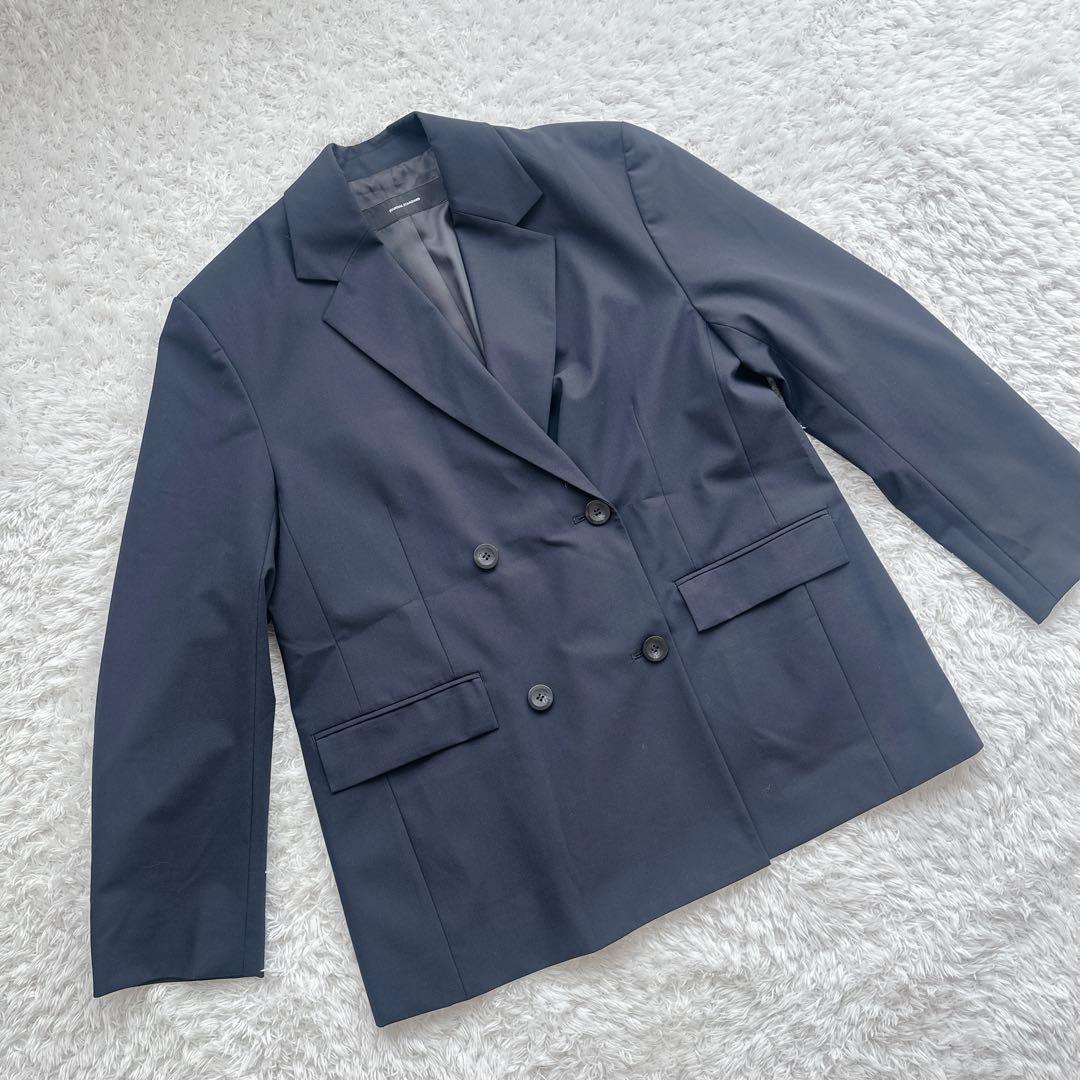 ◯【未使用級】JS オケージョン　トロストレッチジャケット　スカート　ネイビー
