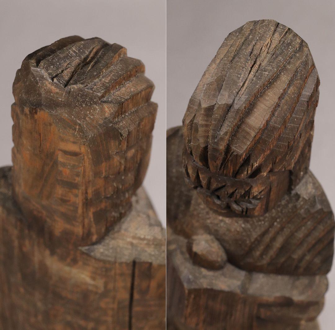 CG21 木彫 円空仏 高60.2cm / 仏教美術置物一刀彫仏像密教観音菩薩