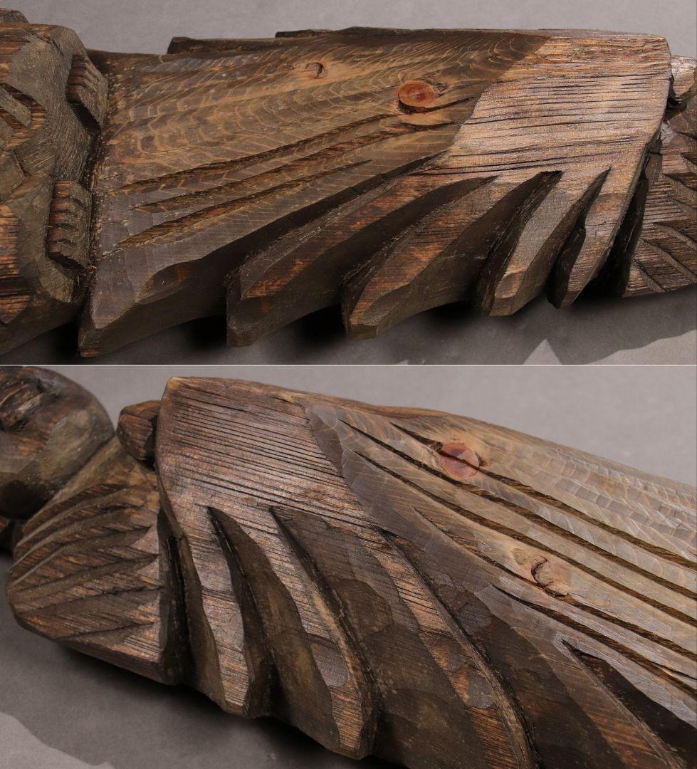 CG21 木彫 円空仏 高60.2cm / 仏教美術置物一刀彫仏像密教観音菩薩