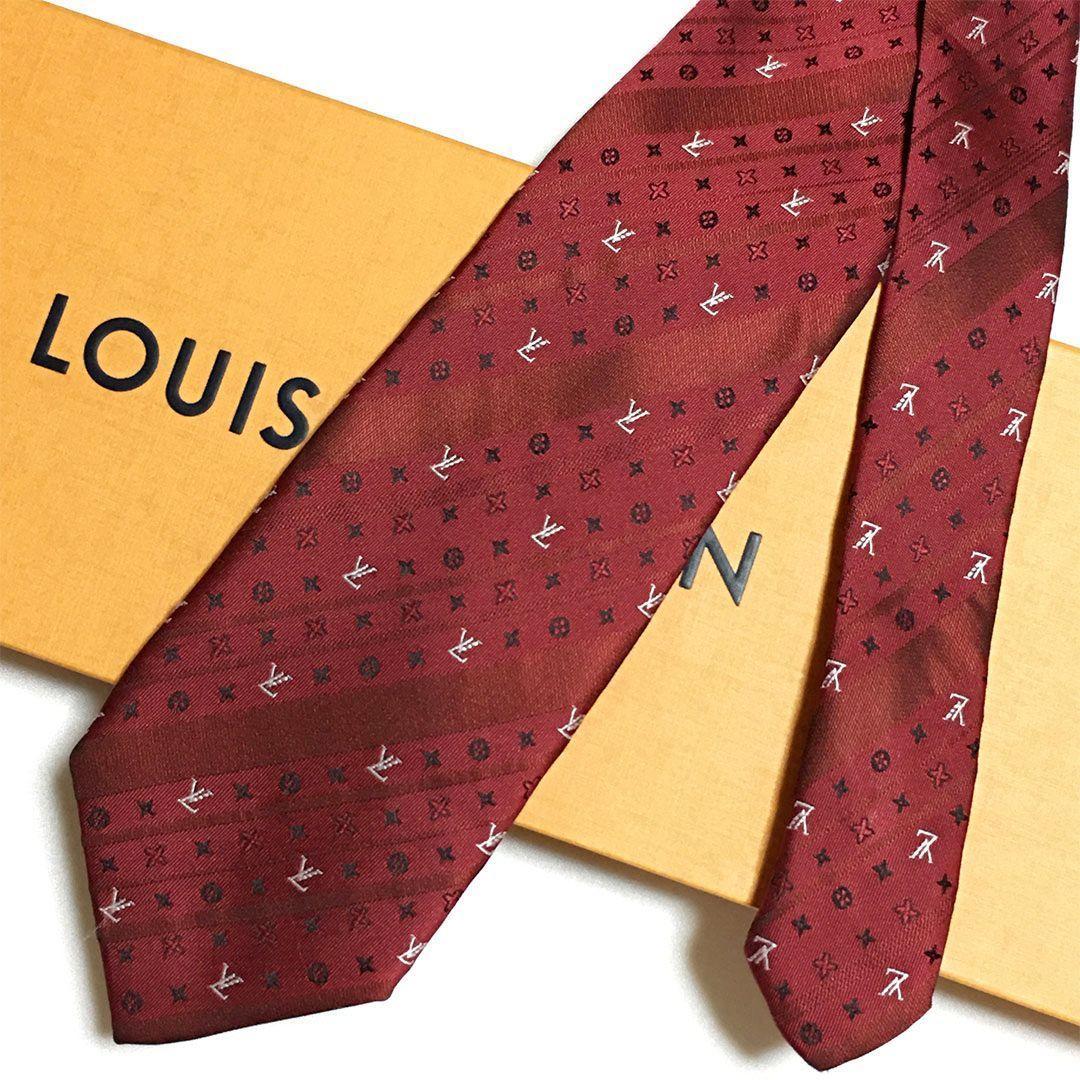 未使用級 ルイヴィトン Louis Vuitton ネクタイ シルク モノグラム