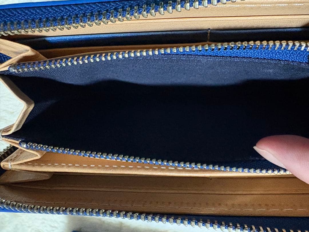 BAGGY PORT KOI 藍染レザー 長財布 ペイズリー柄 本革