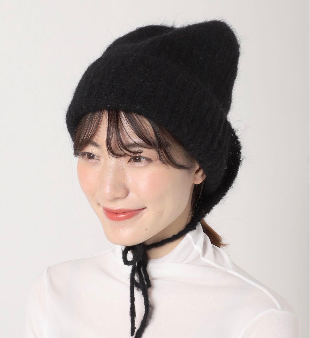 EDIT. FOR LULU モヘア混 ニットキャップ ビーニー ブラック