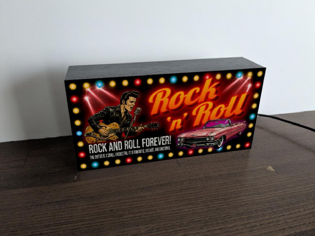 【Lサイズ】ロックンロール ロカビリー アメ車 看板 置物 雑貨 ライトBOX