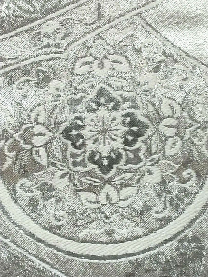 シルバー プラチナ銀箔二重織 袋帯