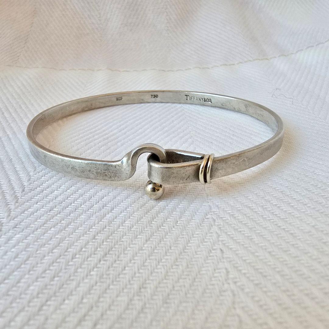 訳有　Tiffany & Co. フック&アイ　シルバー925 750 バングル