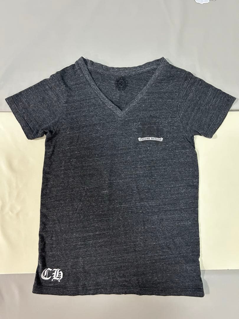 【格安】CHROME HEARTS ダークグレー Vネック Tシャツ