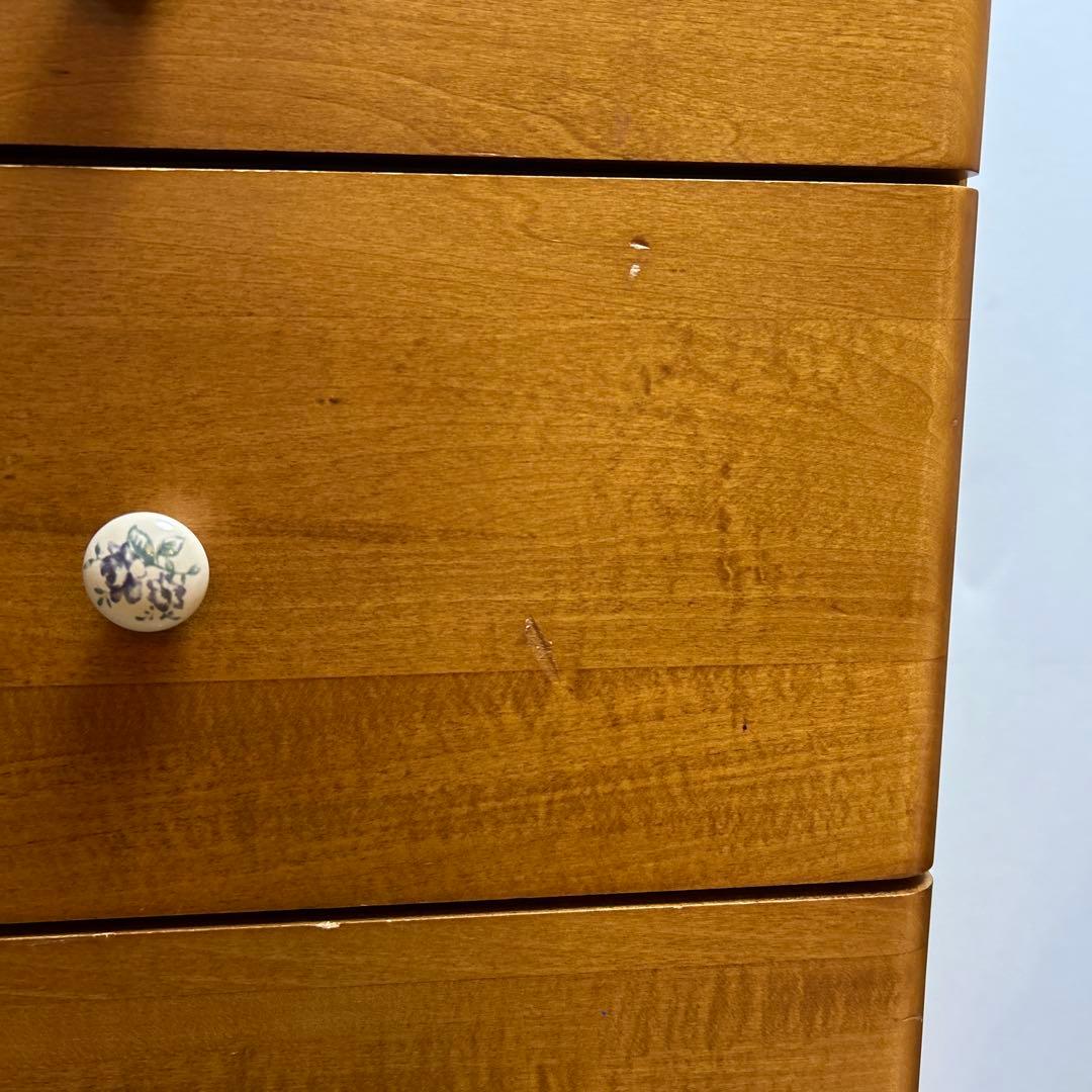 ナチュラルウッド 7段チェスト キャスター付き