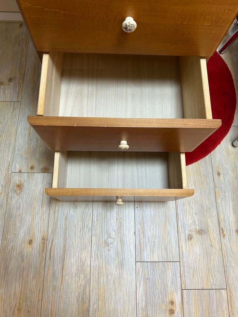 ナチュラルウッド 7段チェスト キャスター付き