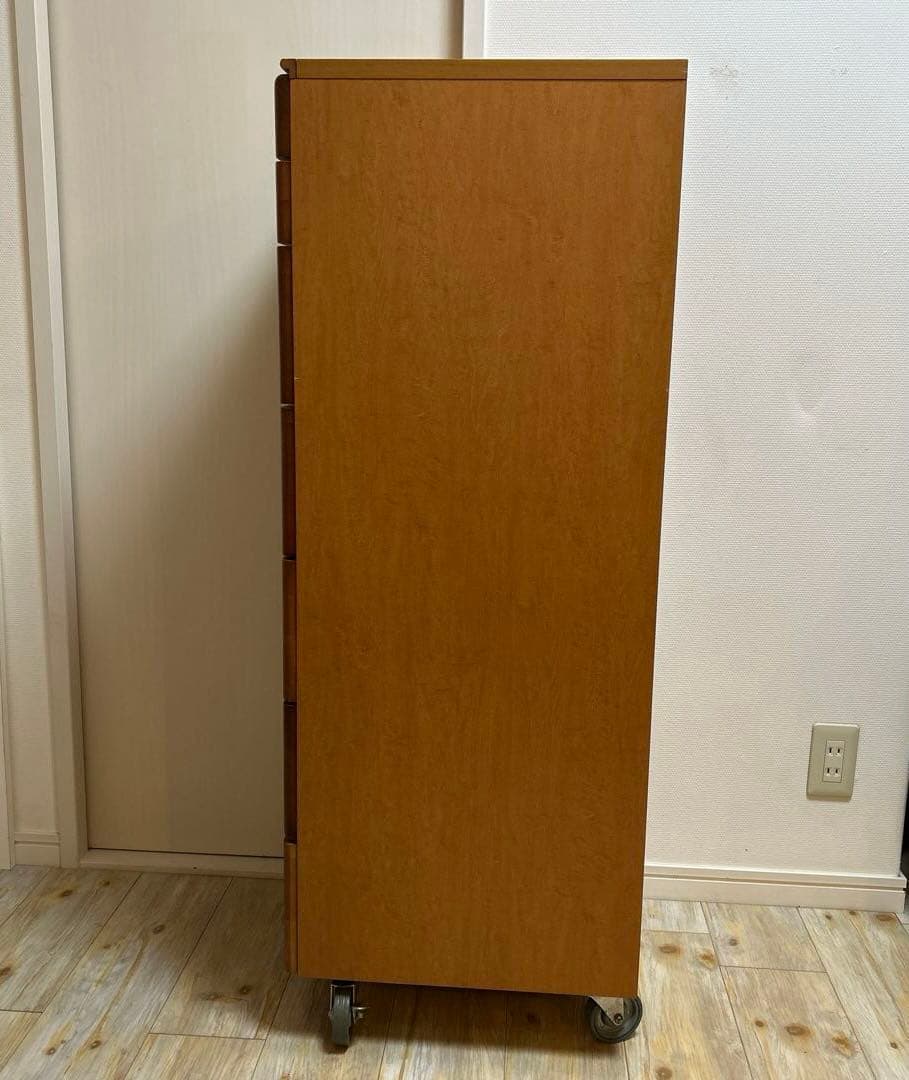 ナチュラルウッド 7段チェスト キャスター付き