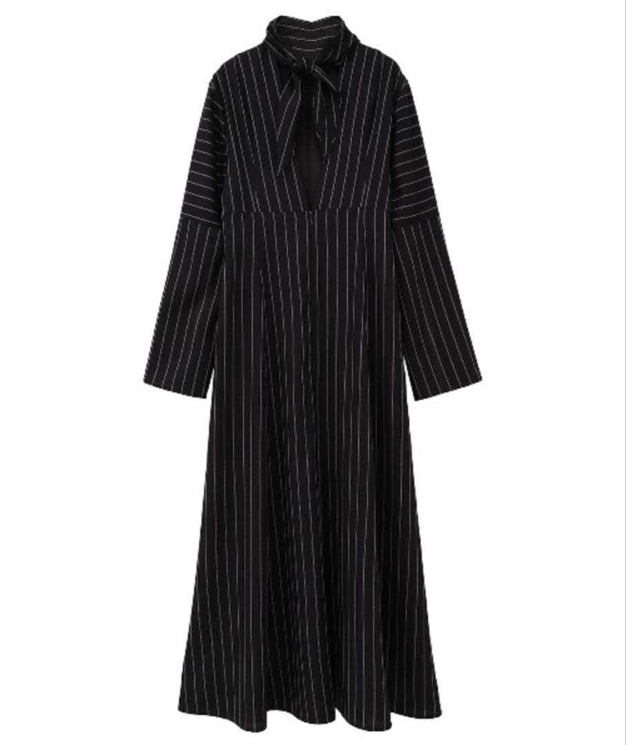 ストライプ タイアレンジ フレアワンピース