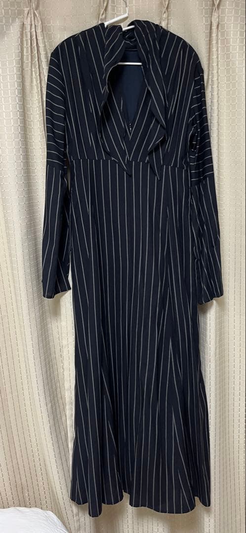 ストライプ タイアレンジ フレアワンピース