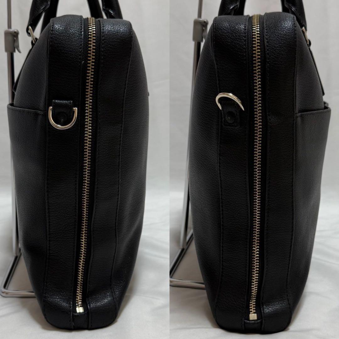 【極美品】 ポールスミス マルチストライプ ビジネスバッグ レザー A4可 黒