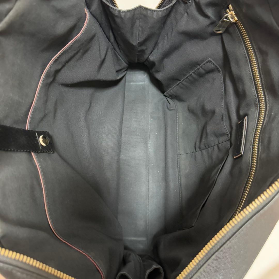 【極美品】 ポールスミス マルチストライプ ビジネスバッグ レザー A4可 黒