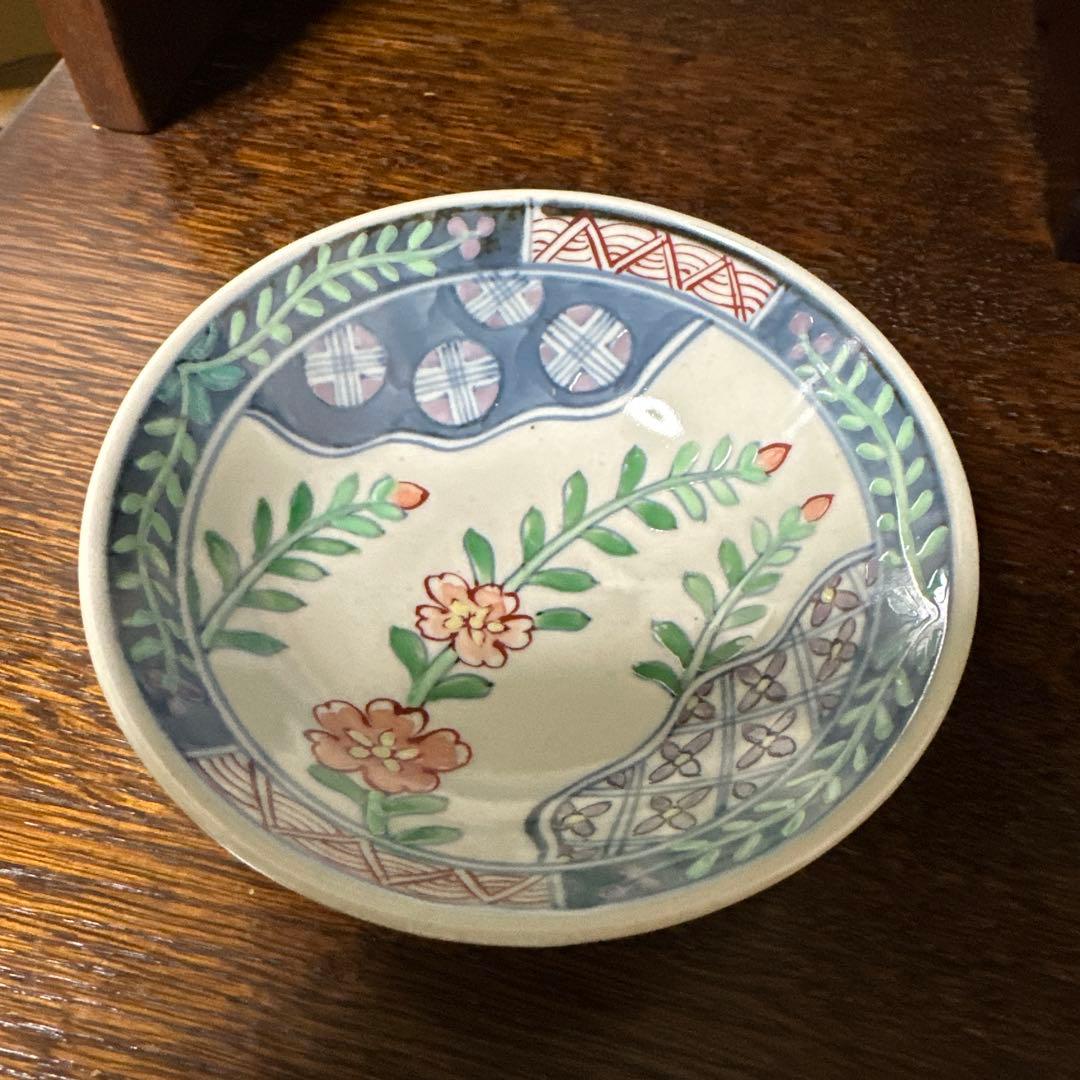 (売約済み)佐藤走波(六代67歳)染錦. 辻ヶ花文. 使いやすい小鉢.三客