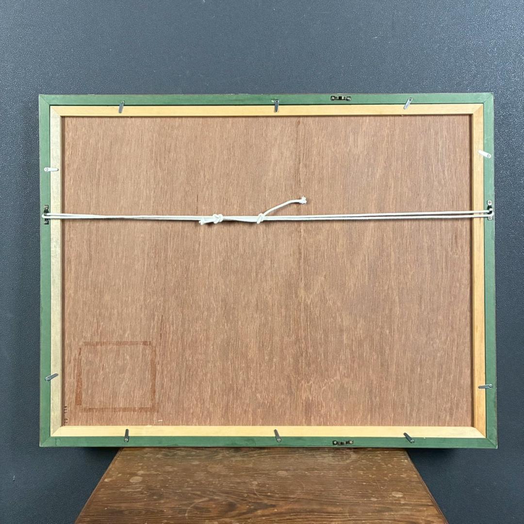 田崎廣助「桜島」リトグラフ 印章有 エンボス印有 額縁入り 田崎広助 鹿児島