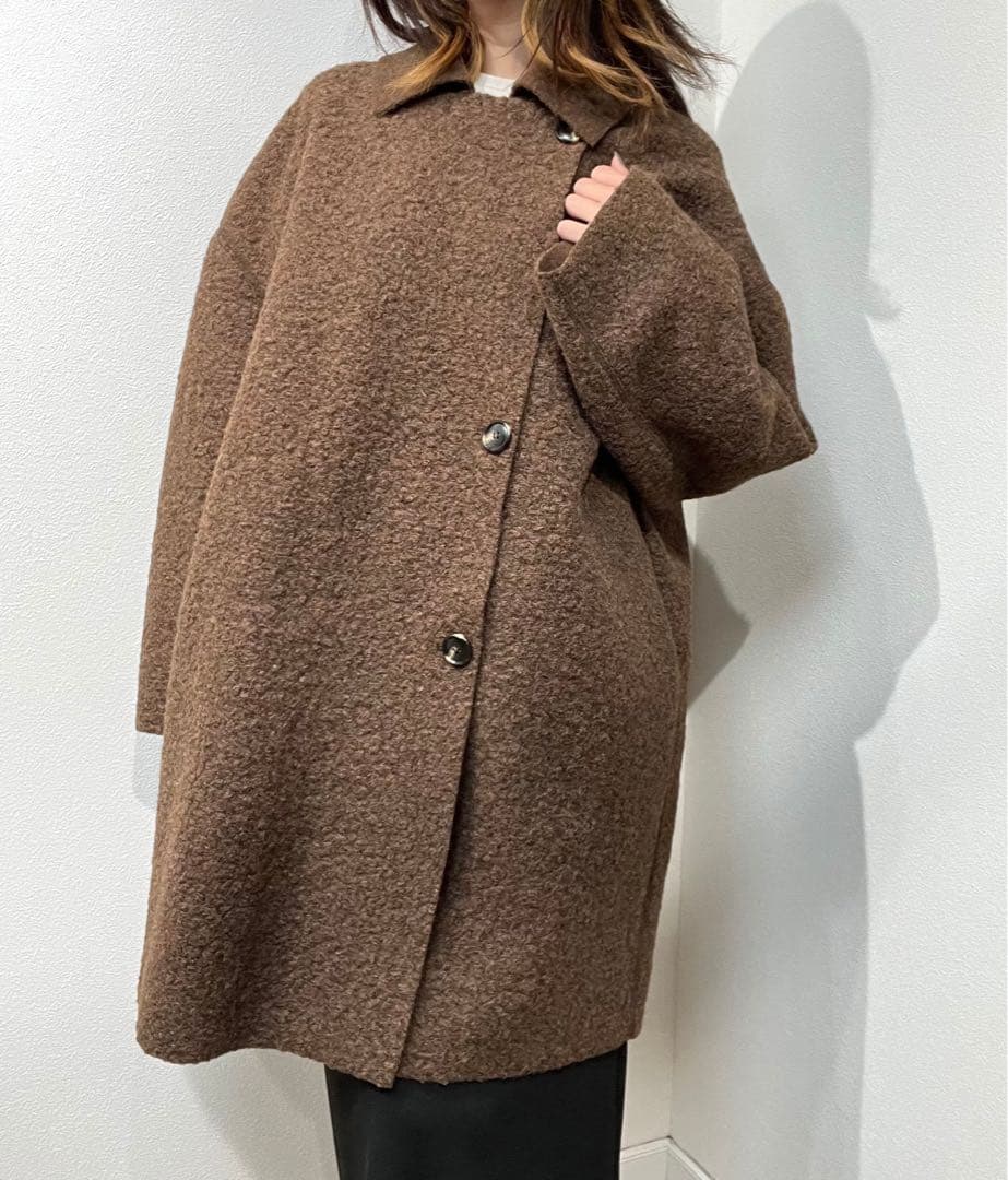 CYNICAL ボアスライバーニットリバーシブルコート　ジャケット　ブラウン