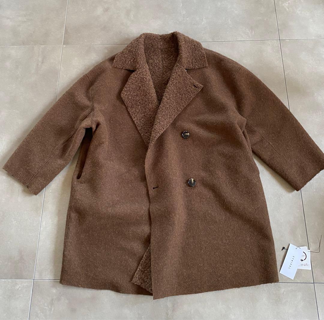 CYNICAL ボアスライバーニットリバーシブルコート　ジャケット　ブラウン