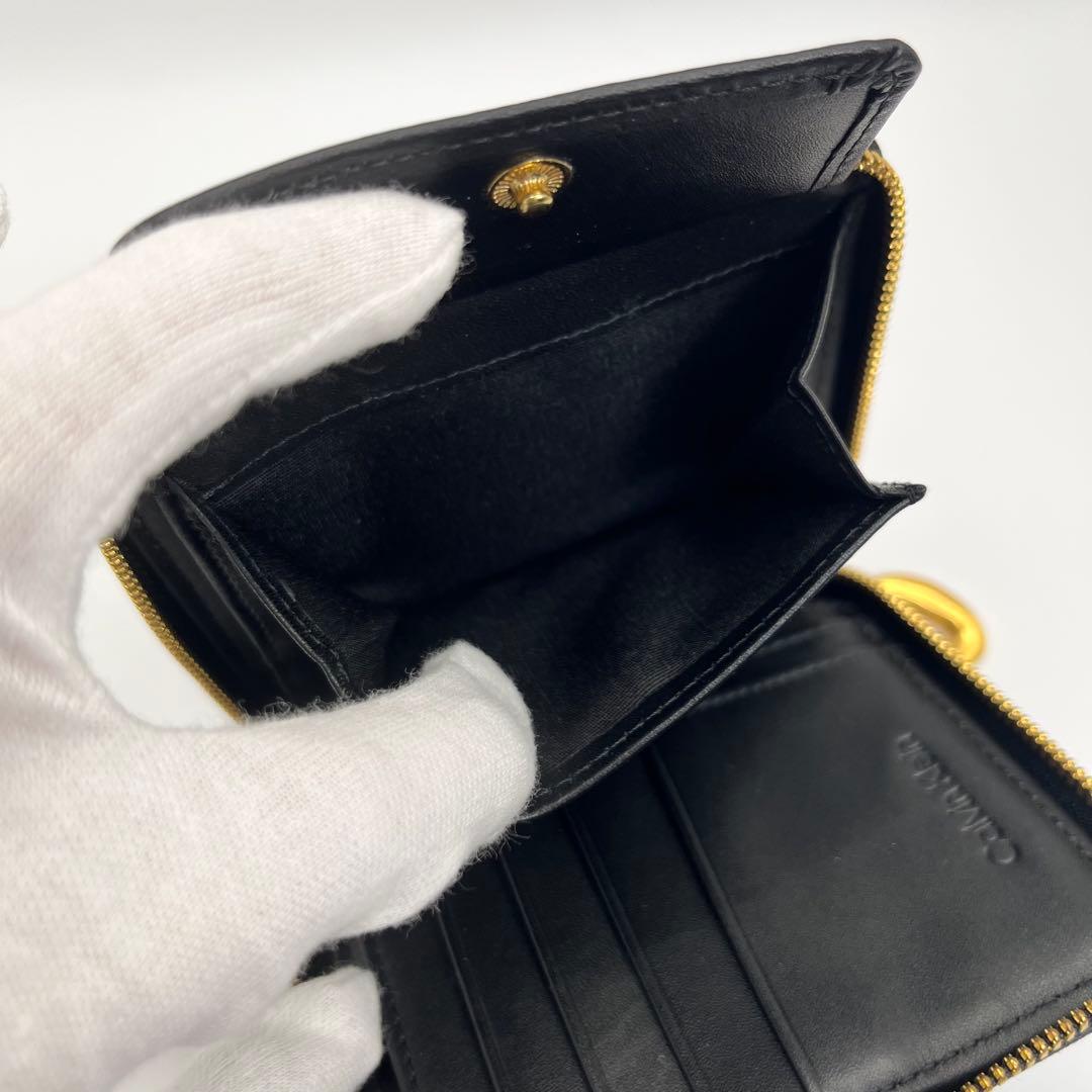 新品未使用★CK 二つ折り財布 カルバンクライン ブラック 箱付 レザー