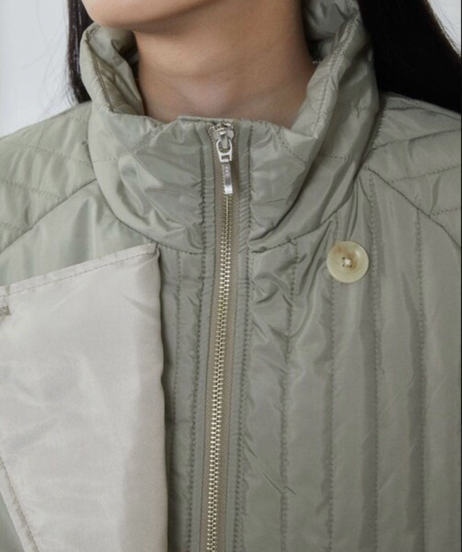 リサイクル タフタ ロング キルティングコート