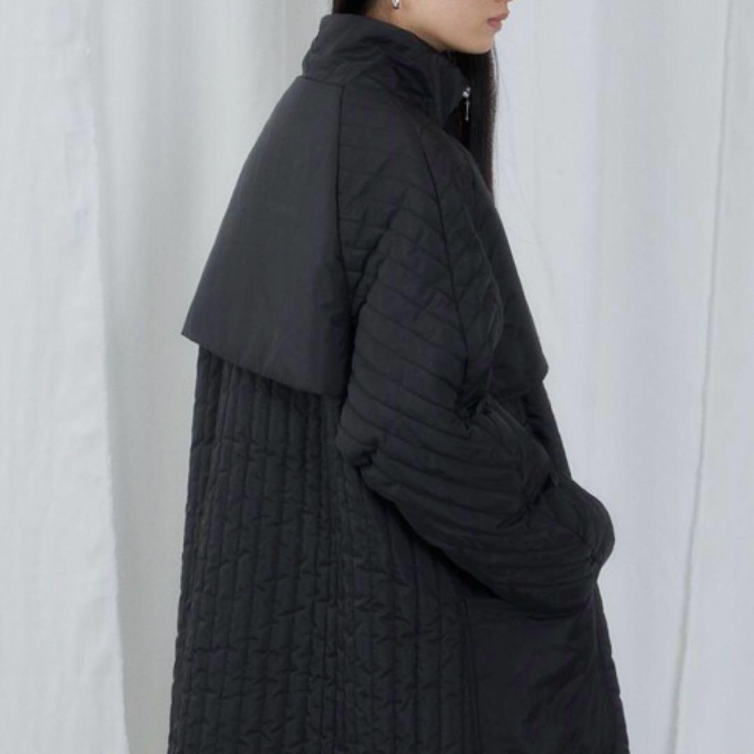 リサイクル タフタ ロング キルティングコート