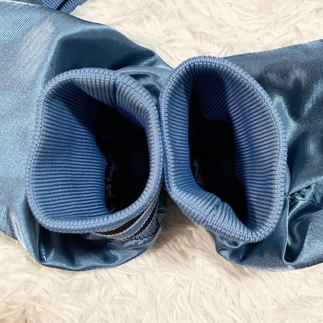 【Keboz】 ケボズ サテン素材 スタジアムジャンパー 水色 XL