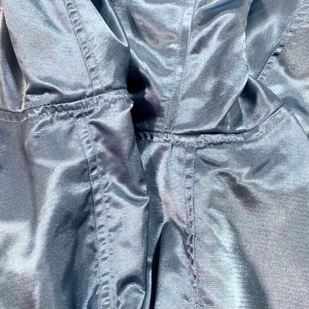 【Keboz】 ケボズ サテン素材 スタジアムジャンパー 水色 XL