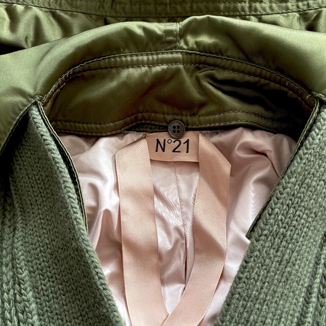 美品♪ヌメロヴェントゥーノ◆ニットドッキングボンバージャケット　ブルゾン　フード