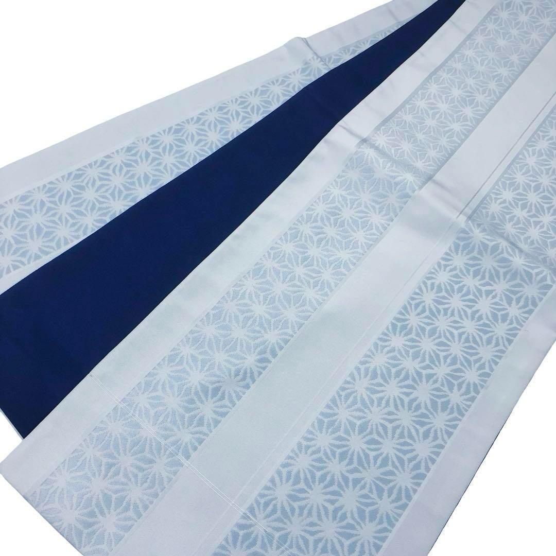 MO-3337 京袋帯 洗える帯 麻の葉模様 水色