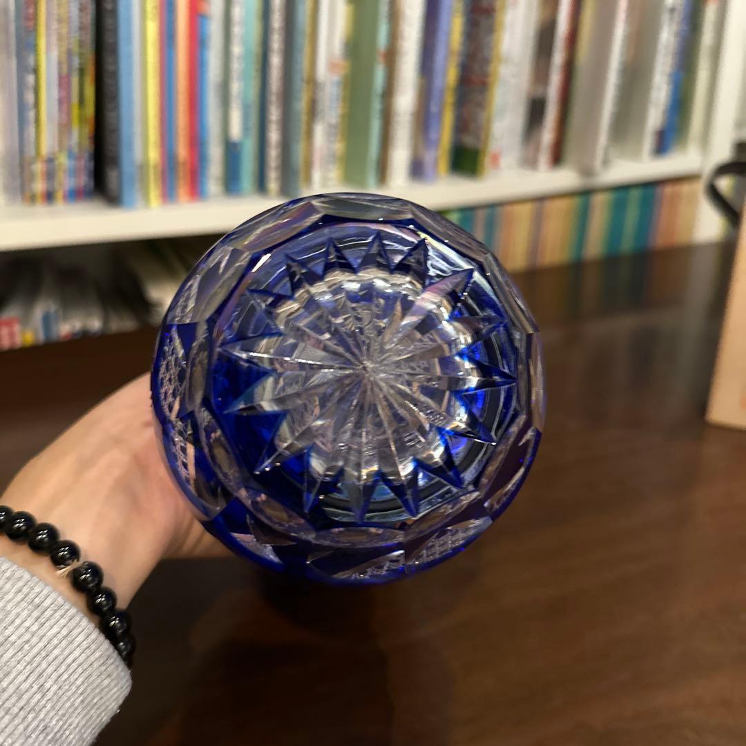 江戸切子　花器　南端久司　伝統工芸品　新品未使用
