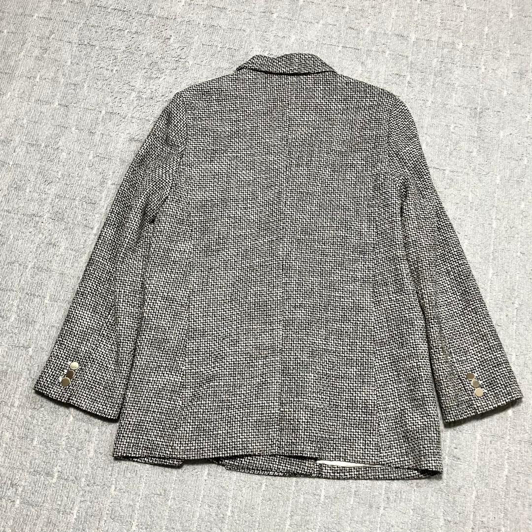 ミラオーウェン［金釦ダブルブレザーオーバージャケット］ツイード　サイズ1