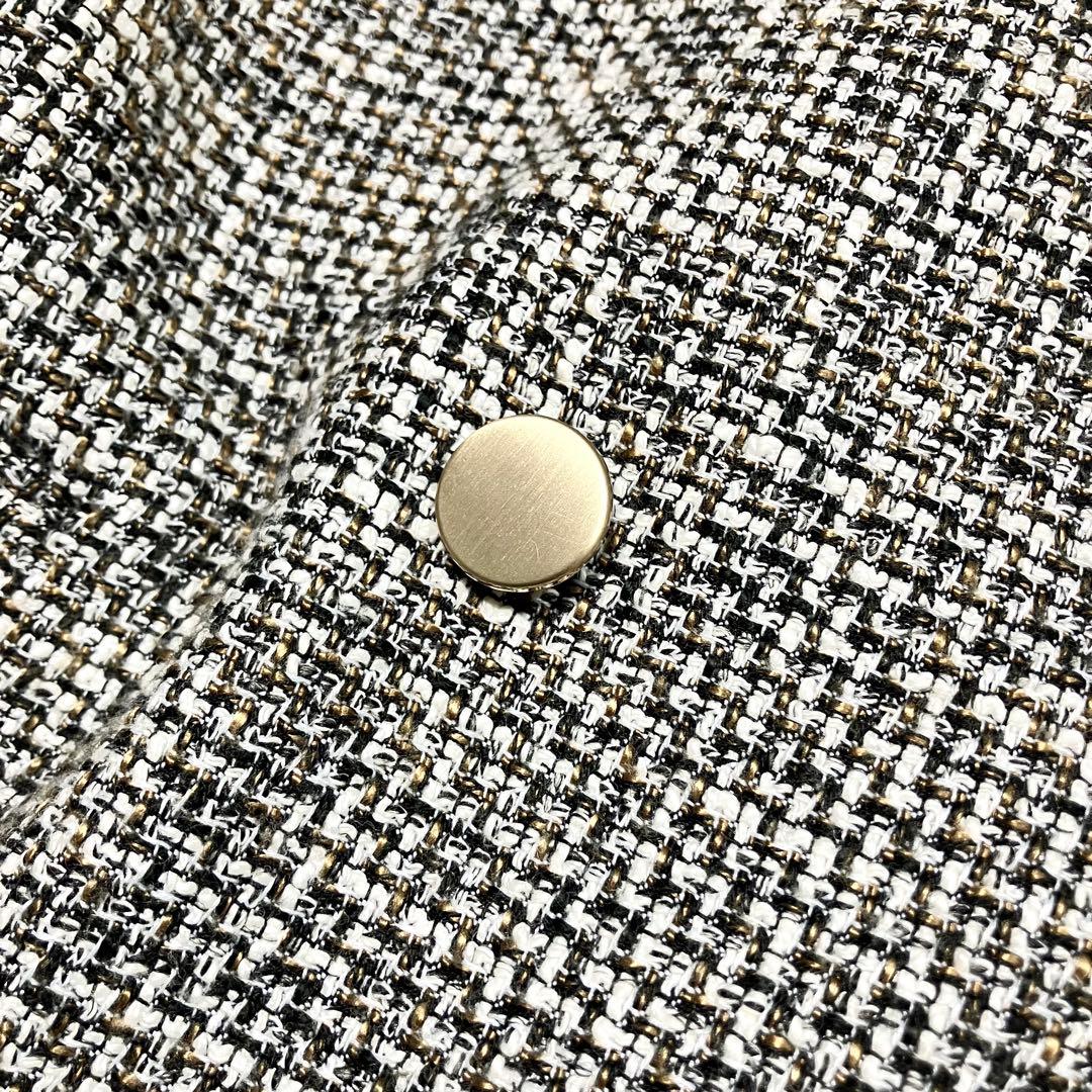 ミラオーウェン［金釦ダブルブレザーオーバージャケット］ツイード　サイズ1