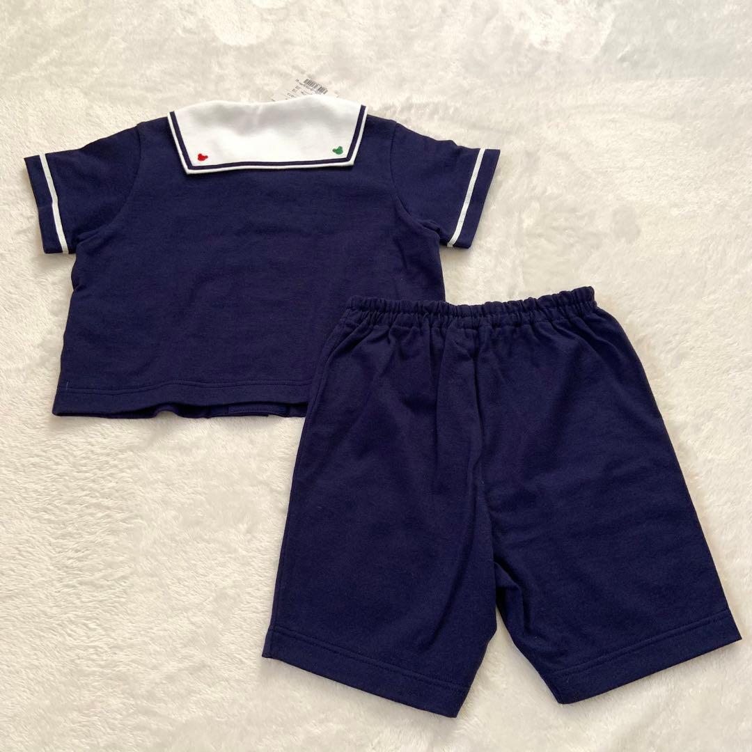 未使用★ミキハウス★セーラーTシャツ パンツ★セット★ネイビー★90