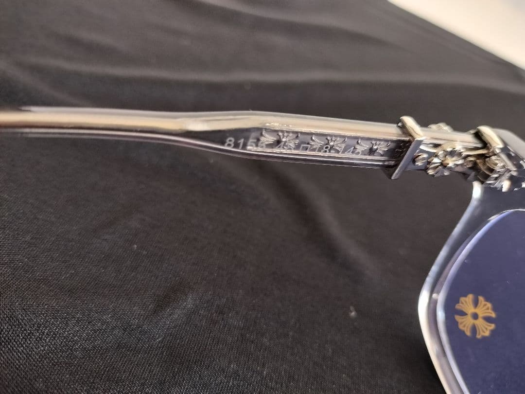 シルバー装飾付きスモーククリアフレーム　サングラス　クロムハーツ好きに！