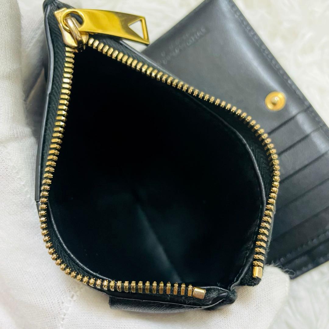 極美✨ボッテガヴェネタ 二つ折り財布 カセット レザー ブラック