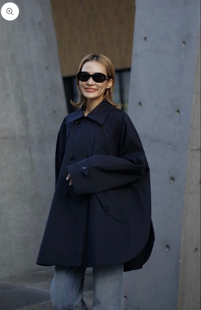 【ELLIE】ケープトレンチコート NAVY