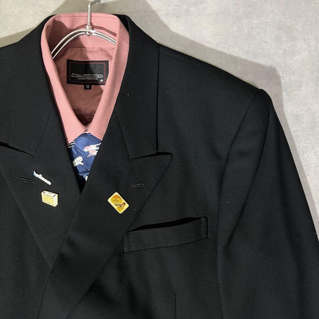 [F.045]【vintage】 セットアップ ダブル　ピンズ　ネクタイ