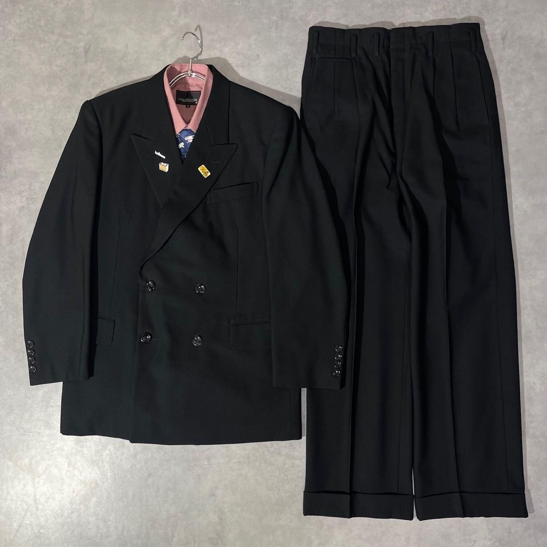 [F.045]【vintage】 セットアップ ダブル　ピンズ　ネクタイ