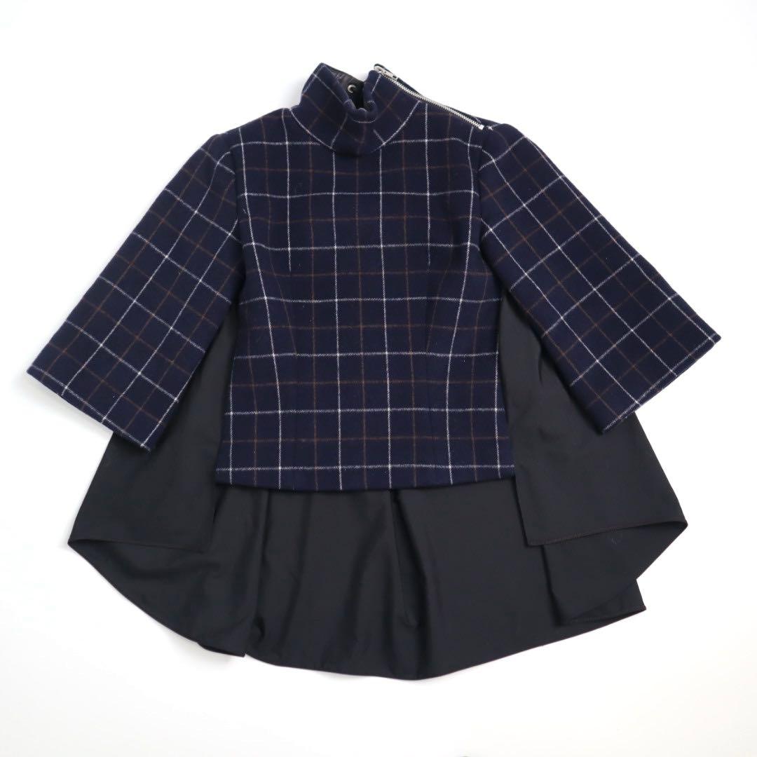 sacai サカイ ドッキング レースアップ ブラウス ウール セーター