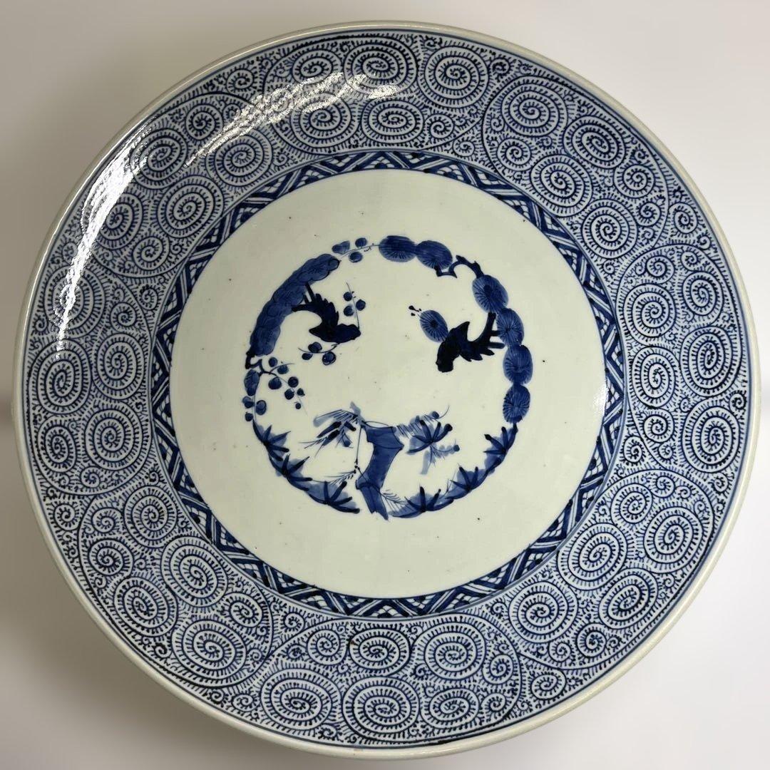 専用　古伊万里　蛸唐草大皿　幅約45cm 東K 8-0202④ タサユサ