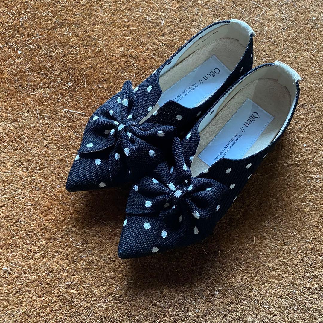 靴 Offen pointed-BUTTFEE / BLACK & IVORY