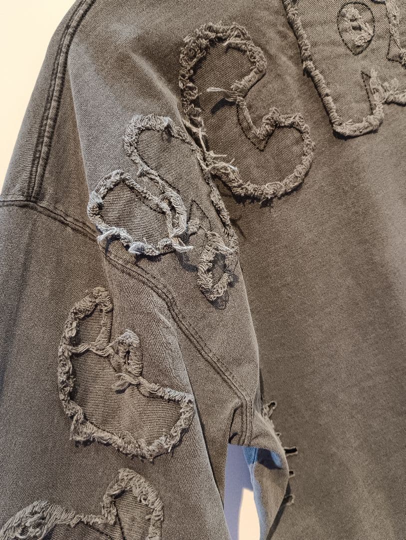 フルール・ド・リス刺繍 グレー長袖カットソー L ガルフィー