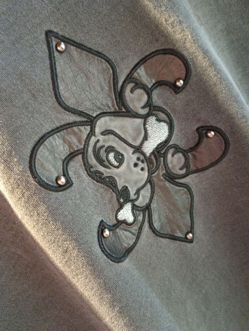 フルール・ド・リス刺繍 グレー長袖カットソー L ガルフィー