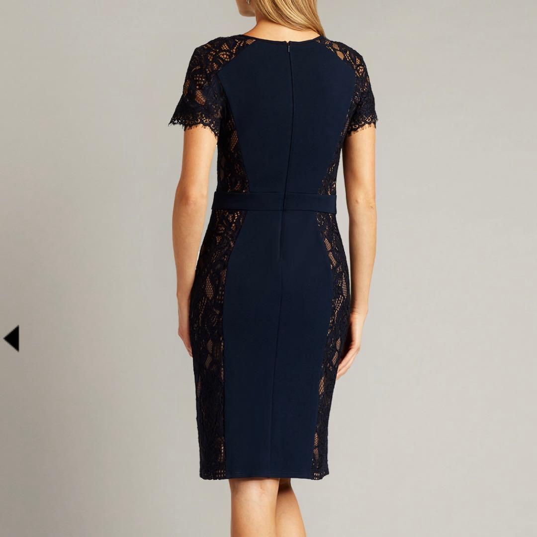 みず✨タダシショージ クレメントレースパネルドレス ワンピース ネイビー