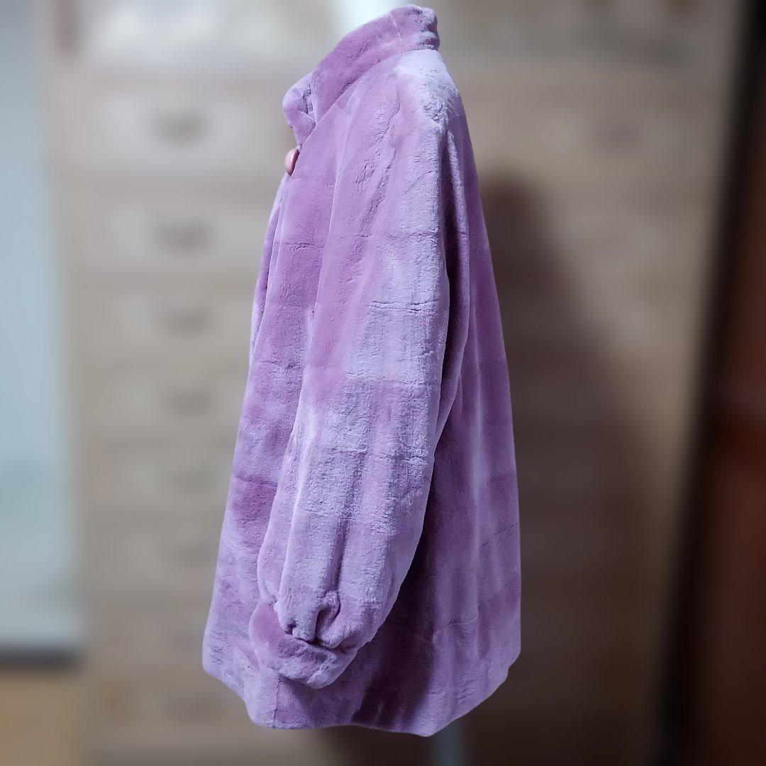 シェアードミンク 2way(襟、袖口)ロングコート　ピンク