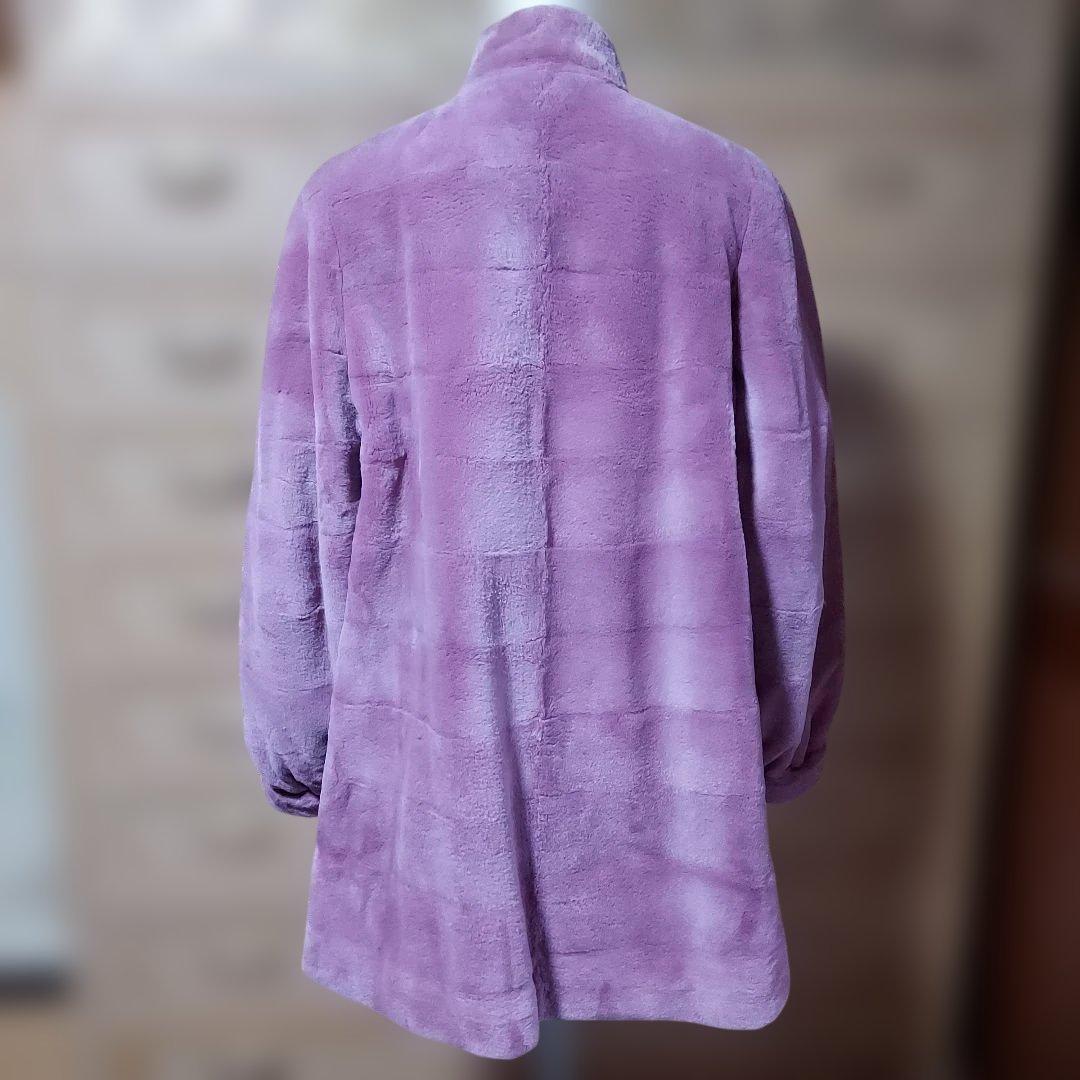 シェアードミンク 2way(襟、袖口)ロングコート　ピンク