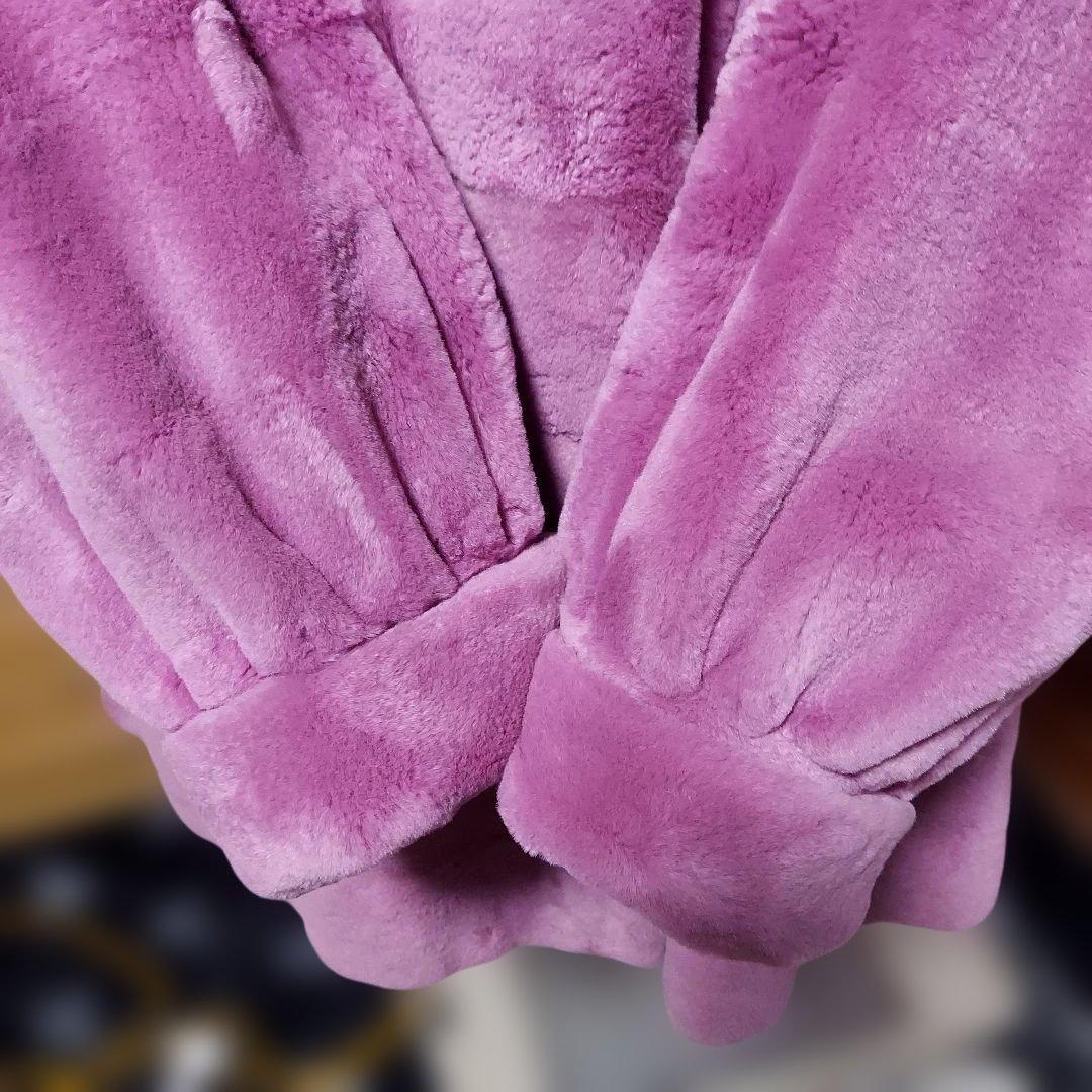 シェアードミンク 2way(襟、袖口)ロングコート　ピンク